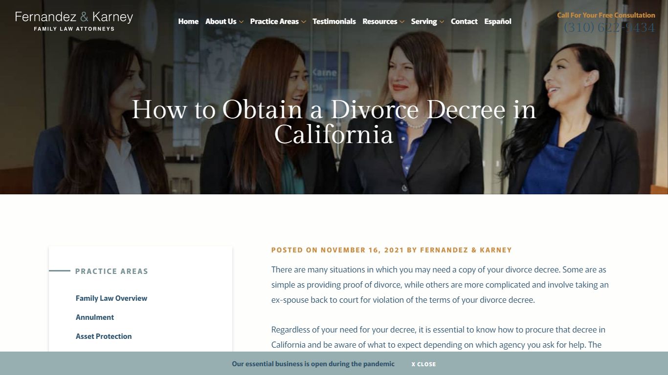 How to Obtain a Divorce Decree in California - Fernandez & Karney